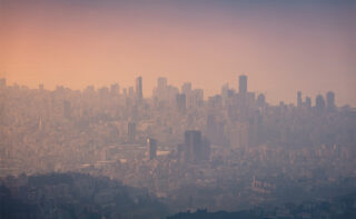 Looking,towards,beirut,to,aley,(high,ground),,during,golden,hour