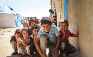 Group of children smiling