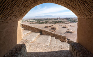 Ancient,persian,city,of,yazd,,iran,,viewed,from,a,tomb